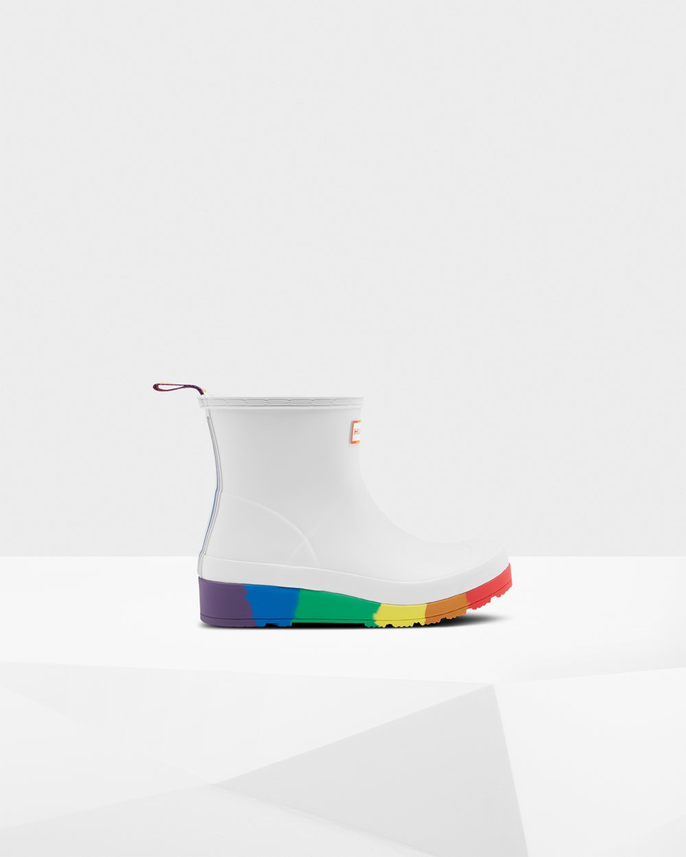 Womens Hunter Original Pride Flatform Rain - Play Boots White - 8934-HKJBI